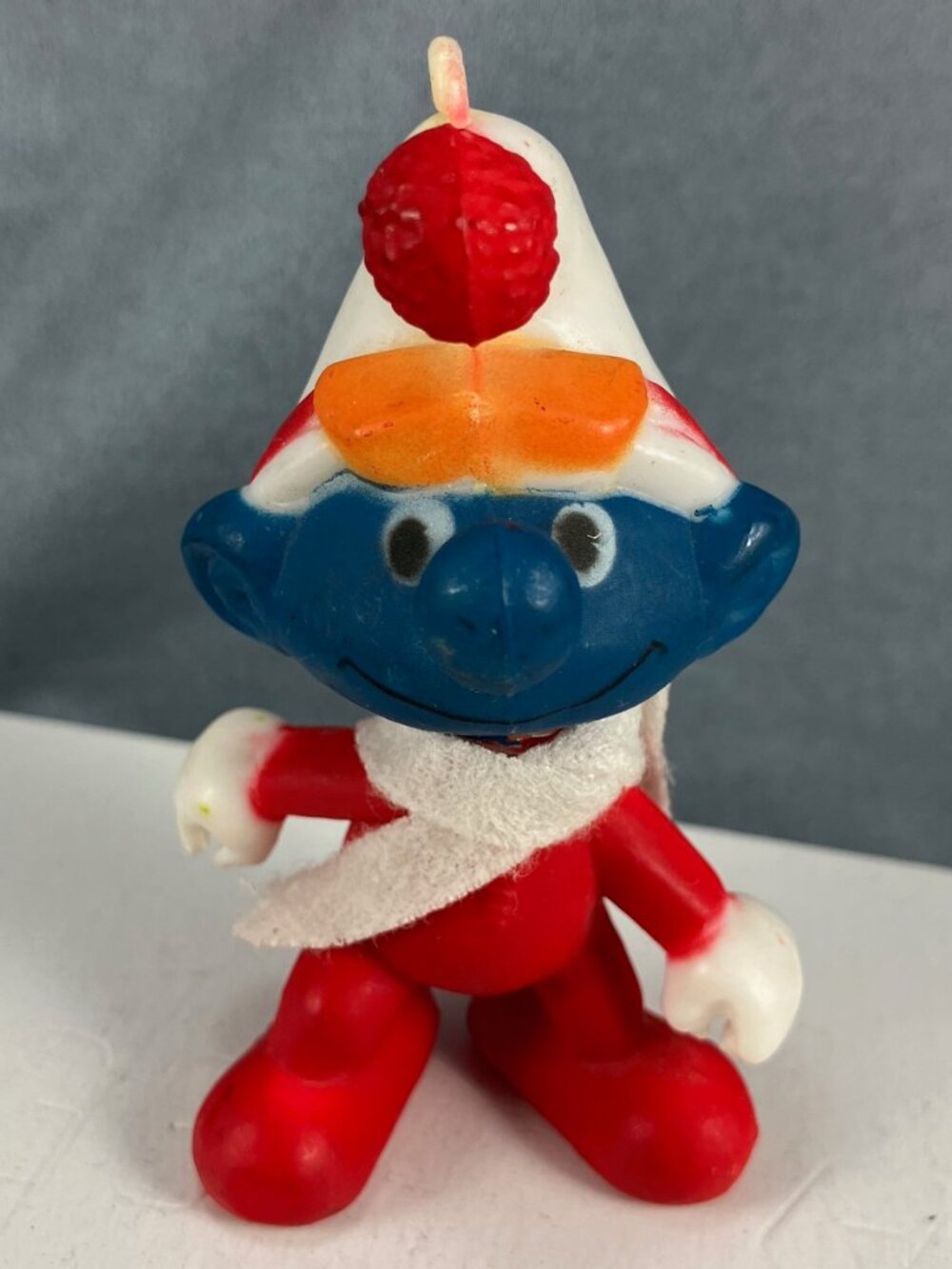 Skiing Smurf Plastic Ornament Peyo Alderbrook Vintage Figurine 3" Tall